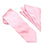 M & R Clothing Stacy Adams pink tonal striped necktie and matching pocket square set for formal wedding attire.