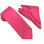 M & R Clothing Stacy Adams solid hot pink necktie and matching pocket square set for formal occasions