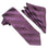 M & R Clothing Stacy Adams plum tonal striped necktie and matching pocket square set for formal wedding attire