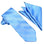 M & R Clothing Stacy Adams powder blue tonal striped necktie and matching pocket square set for formal weddings.
