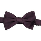 M & R Clothing Stacy Adams solid dark purple pre-tied bow tie for formal events and weddings