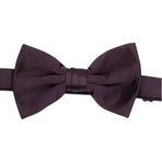 M & R Clothing Stacy Adams solid dark purple pre-tied bow tie for formal events and weddings
