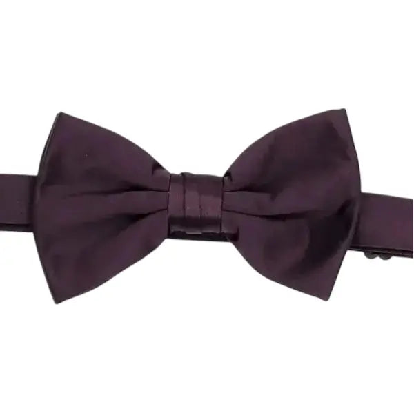 M & R Clothing Stacy Adams solid dark purple pre-tied bow tie for formal events and weddings