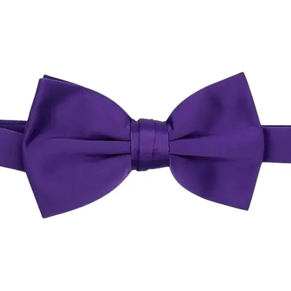 M & R Clothing Stacy Adams solid purple pre-tied bow tie for formal events