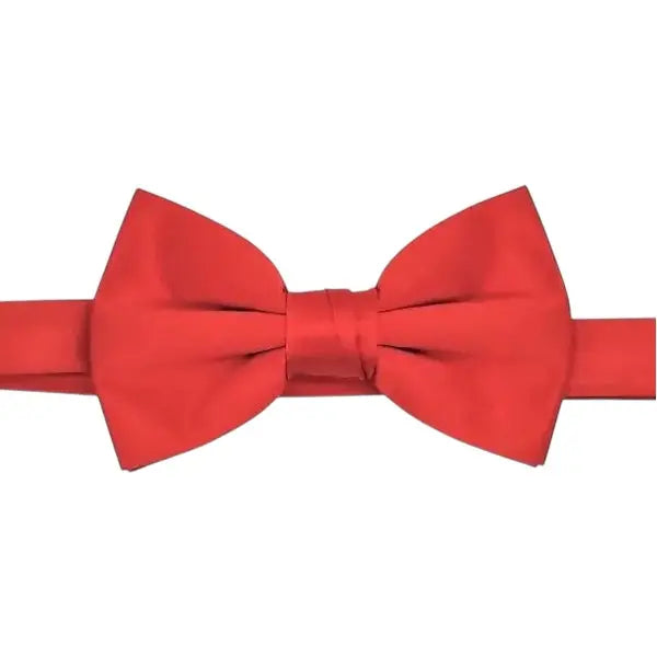 M & R Clothing Stacy Adams pre-tied solid red bow tie for formal suits and tuxedo ensembles.