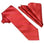 M & R Clothing Stacy Adams red tonal striped necktie and matching pocket square set for formal wedding attire