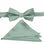 M & R Clothing Stacy Adams sage green satin bowtie and matching pocket square set for formal events