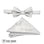 M & R Clothing Stacy Adams silver paisley pre-tied bow tie and matching pocket square set for formal events