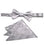 M & R Clothing Stacy Adams silver pre-tied bow tie and matching pocket square with a diagonal stripe pattern.