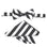 M & R Clothing Stacy Adams black and white diagonal stripe pre-tied bow tie and matching pocket square set