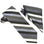M & R Clothing Stacy Adams black, white, and grey textured stripe necktie and matching pocket square set
