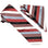 M & R Clothing Stacy Adams burgundy, black, and white striped necktie and matching pocket square set