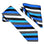 M & R Clothing Stacy Adams striped necktie and matching pocket square in royal blue, black, and white textured fabric.