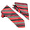 M & R Clothing Stacy Adams striped necktie and matching pocket square in black and red textured fabric
