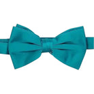 M & R Clothing Stacy Adams solid teal pre-tied bow tie for formal events and weddings