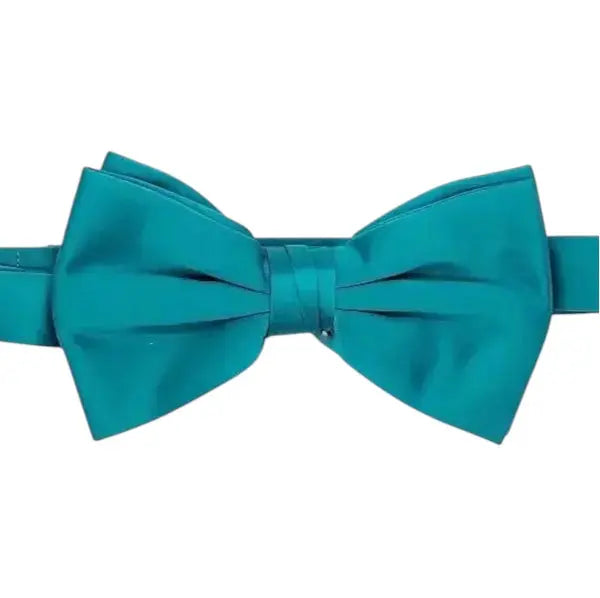 M & R Clothing Stacy Adams solid teal pre-tied bow tie for formal events and weddings