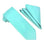 M & R Clothing Stacy Adams solid turquoise necktie and matching pocket square set for formal occasions