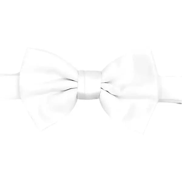 M & R Clothing Stacy Adams solid white pre-tied bow tie for formal tuxedo or suit attire