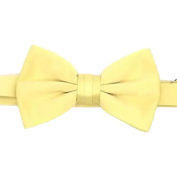 M & R Clothing Stacy Adams pre-tied solid yellow bow tie for formal events and weddings