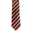 M & R Clothing Augustino striped tie and pocket square set in orange and dark green woven fabric