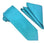 M & R Clothing Stacy Adams solid turquoise necktie and matching folded pocket square set for formal occasions