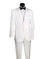 M & R Clothing 2-piece classic white tuxedo with a crisp white shirt and black bow tie for formal events.