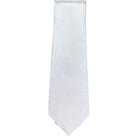 M & R Clothing Augustino white paisley woven necktie with a subtle tone-on-tone formal pattern