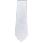 M & R Clothing Augustino white paisley woven necktie with a subtle tone-on-tone formal pattern